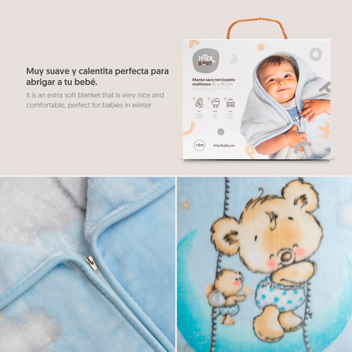 Manta rachel babysac Azul-5