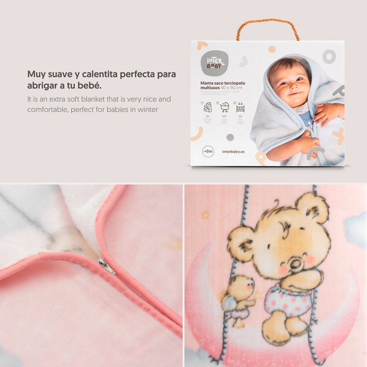 Manta rachel babysac Rosa-4