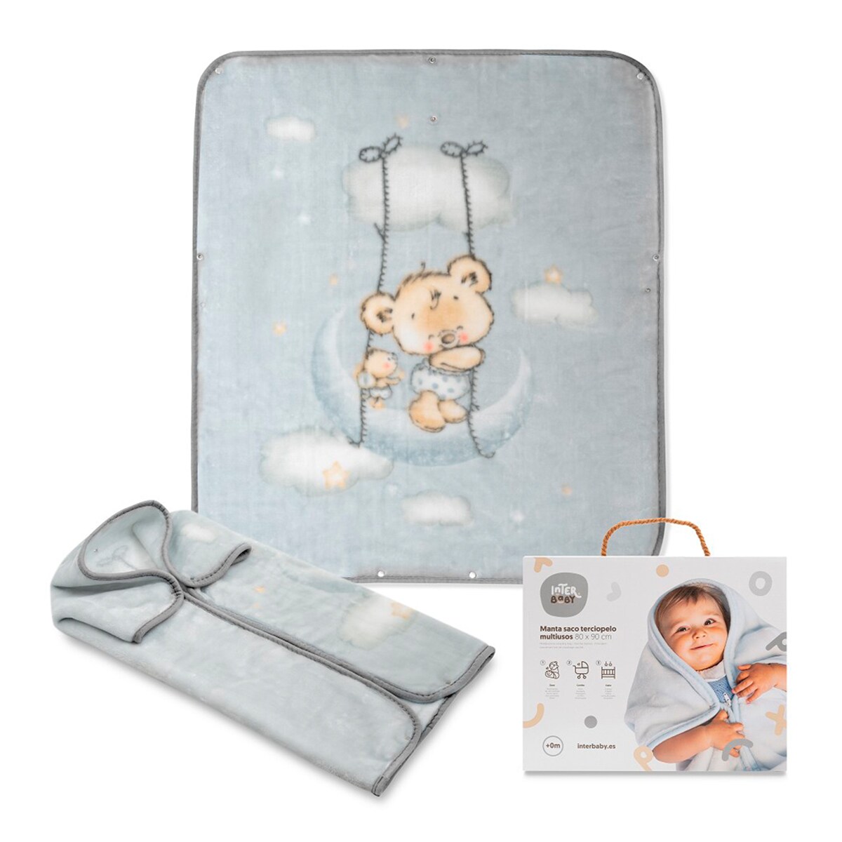 Manta rachel babysac Gris-1