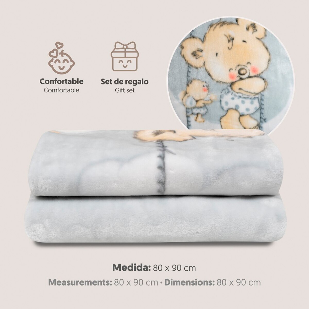 Manta rachel babysac Gris-4