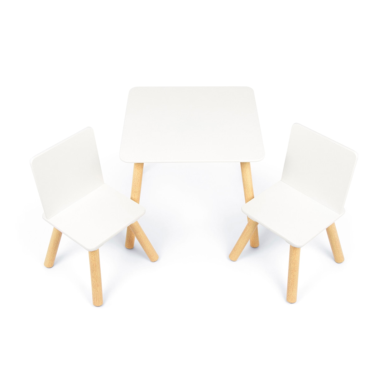 Set de mesa y sillas madera Blanco-2