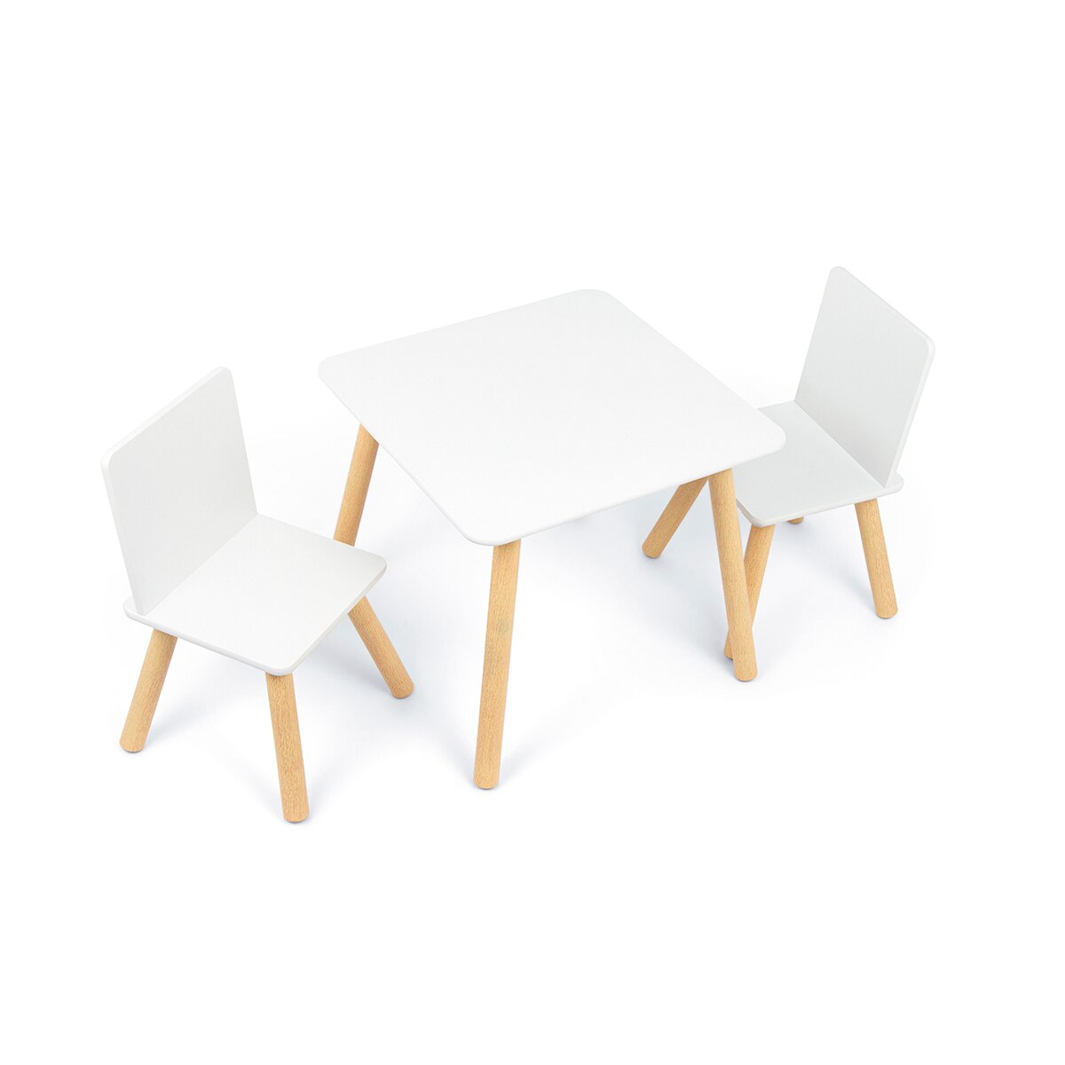 Set de mesa y sillas madera Blanco-3