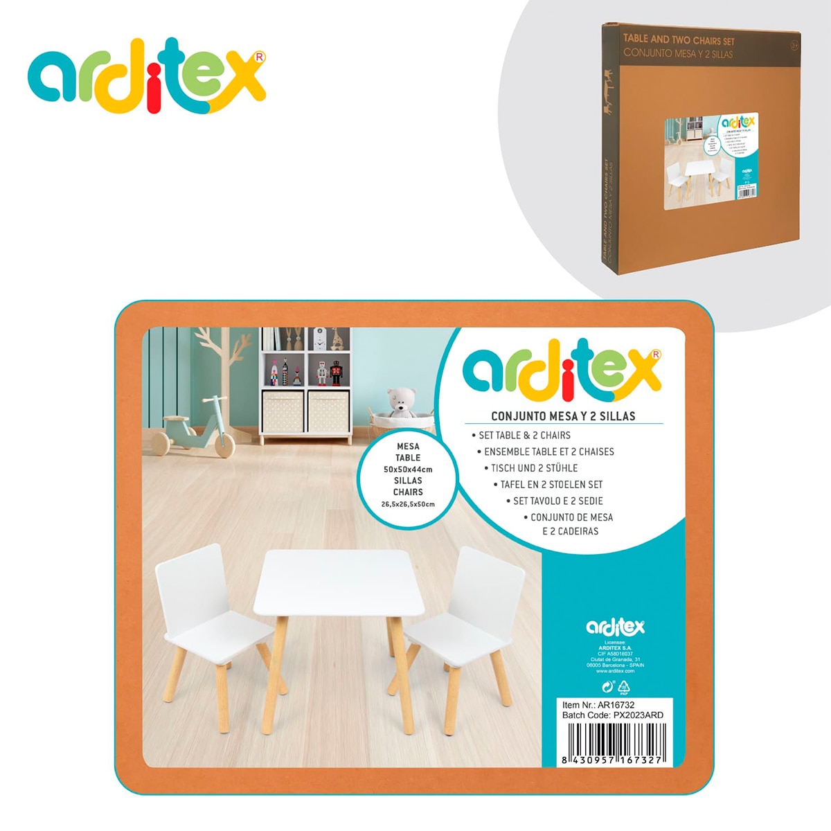 Set de mesa y sillas madera Blanco-13