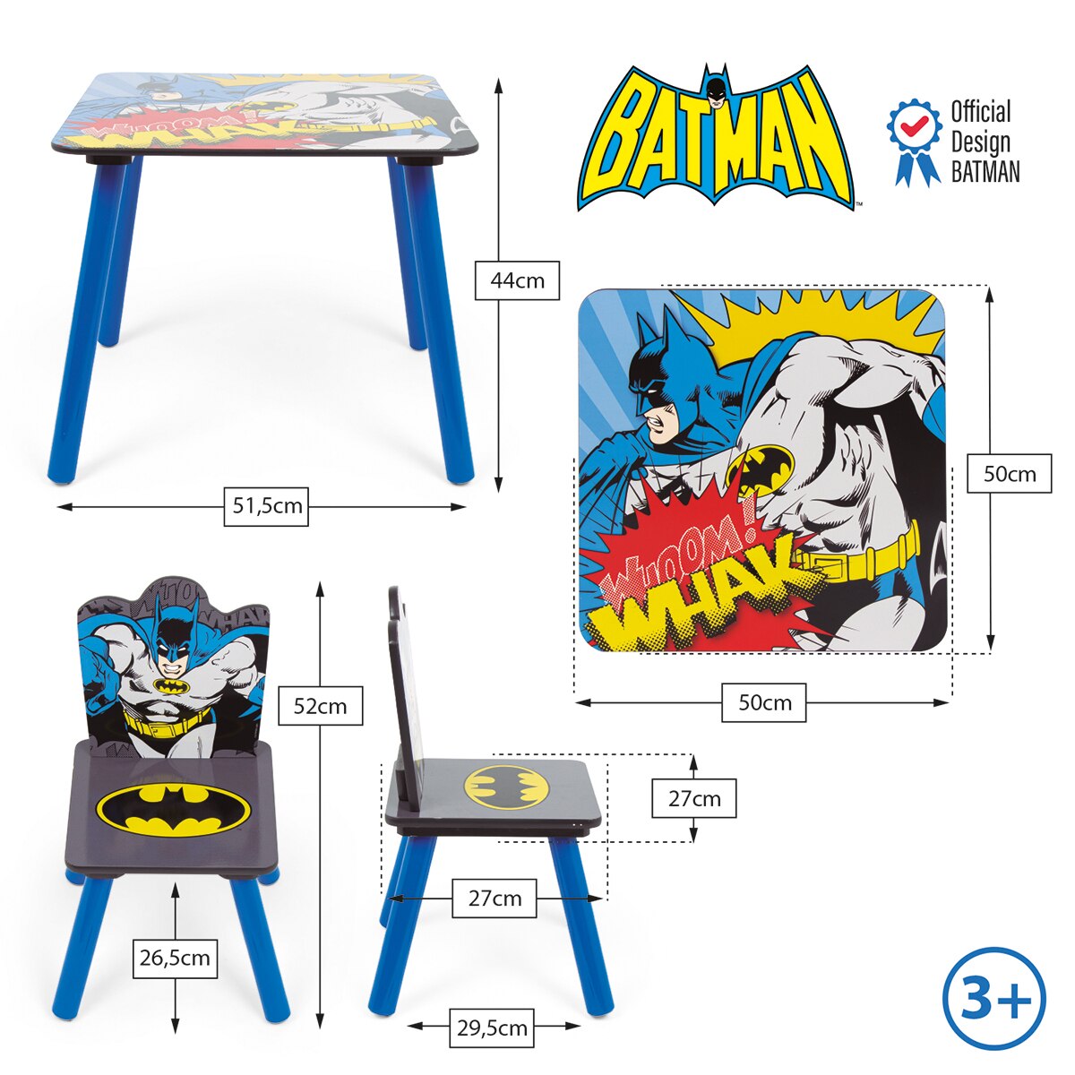 Set mesa + 2 sillas batman Multicolor-9