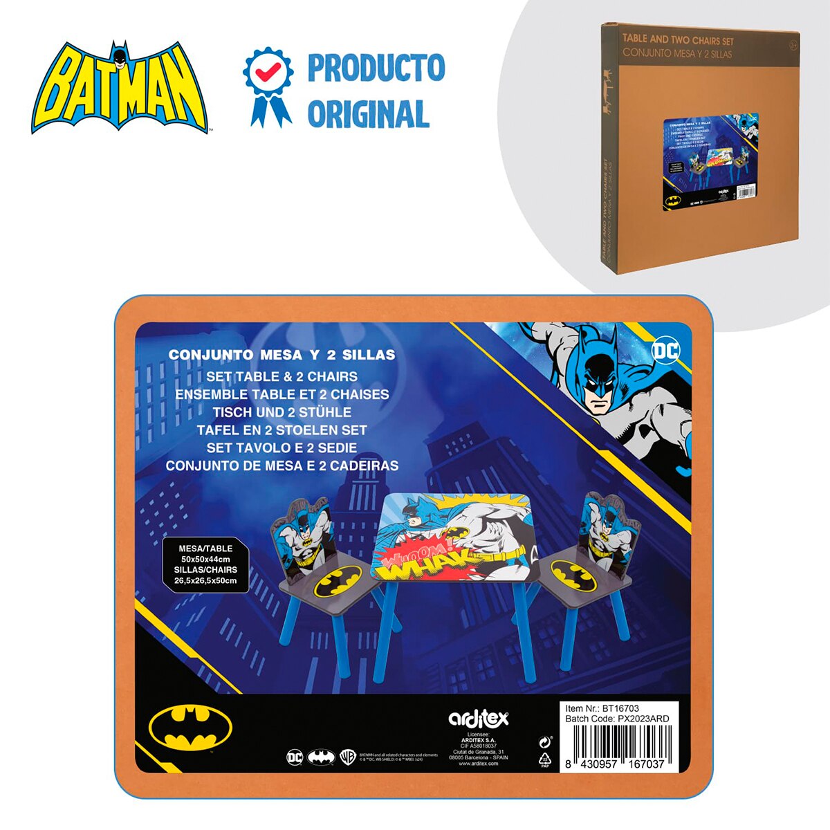 Set mesa + 2 sillas batman Multicolor-12