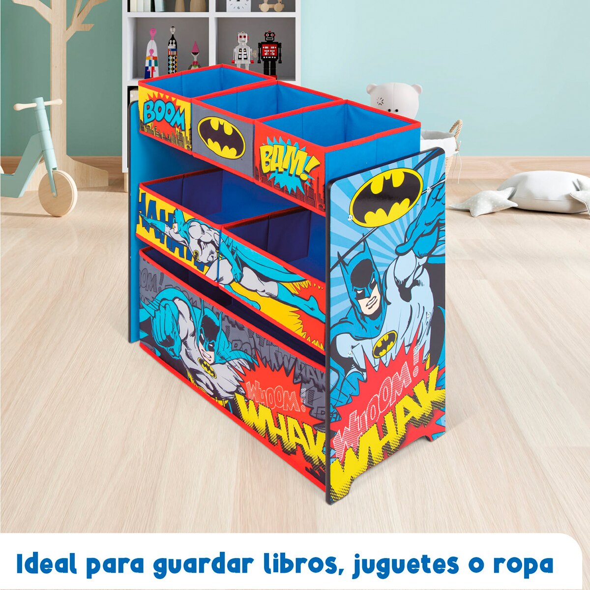 Organizador madera 6 cubetas batman Multicolor-9