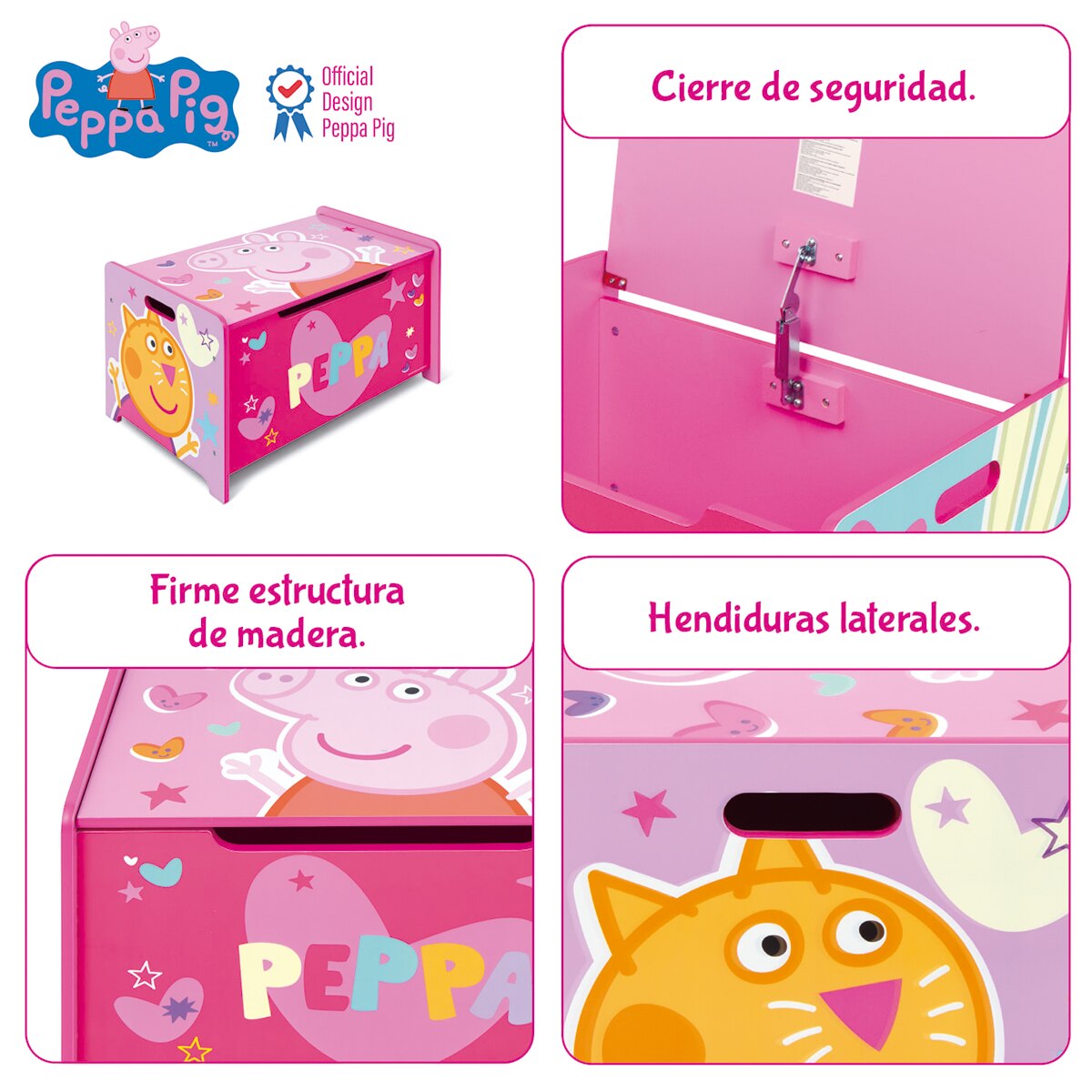 Juguetero madera peppa pig Rosa-10