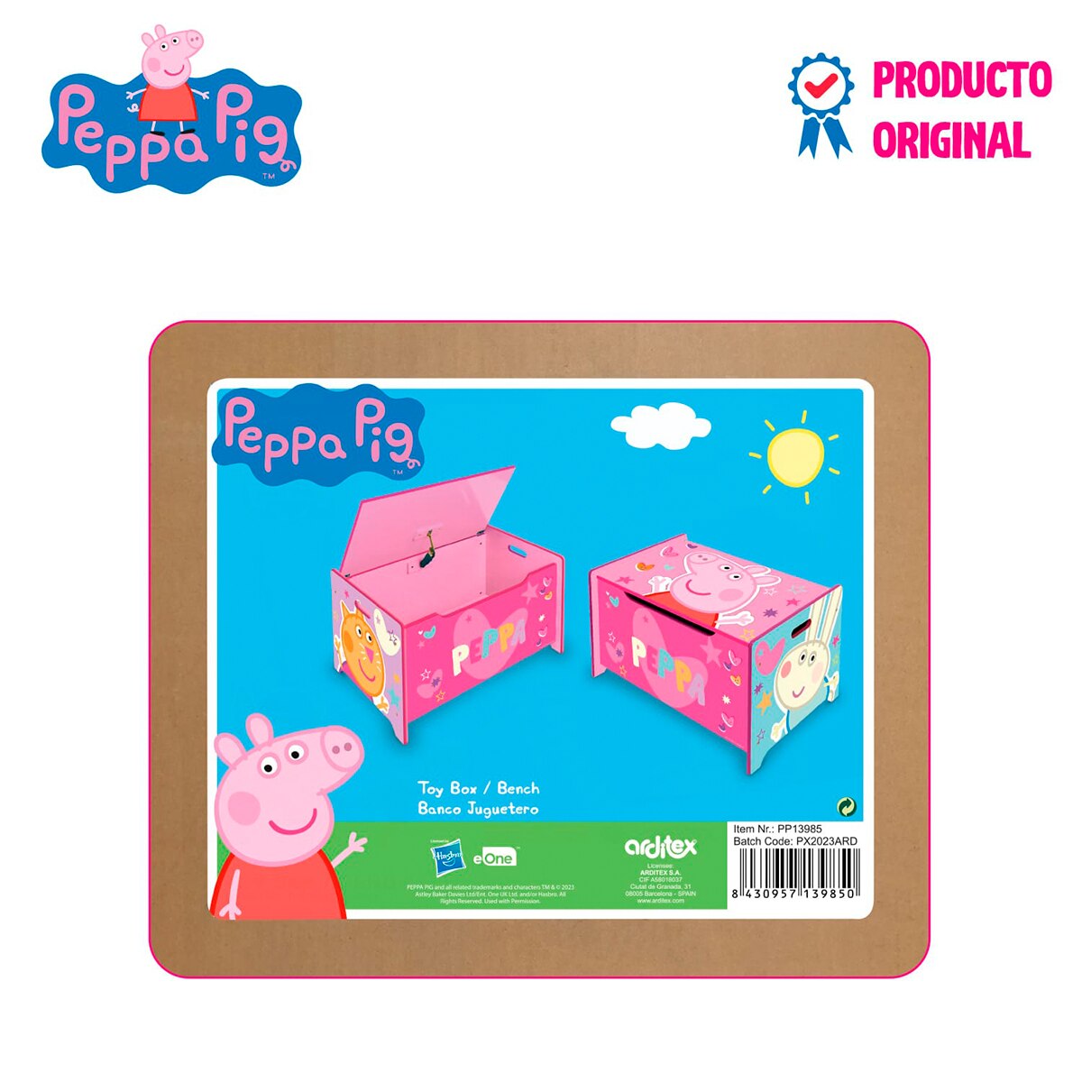 Juguetero madera peppa pig Rosa-11