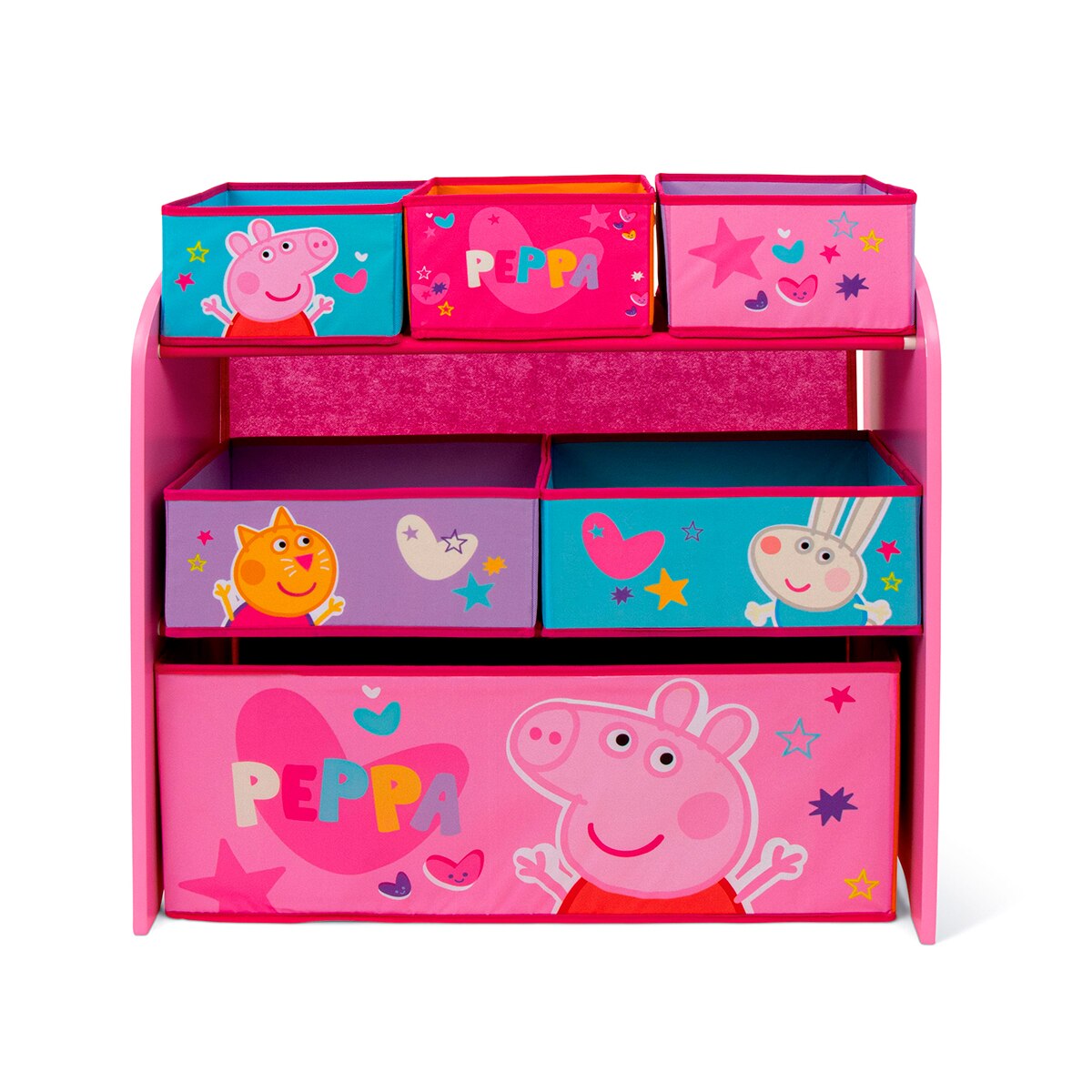 Organizador madera 6 cubetas peppa pig Rosa-1