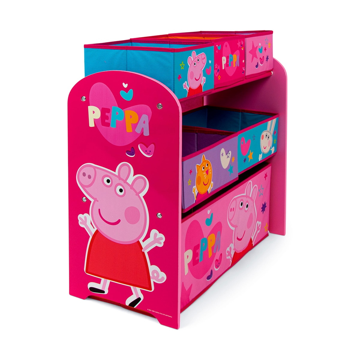 Organizador madera 6 cubetas peppa pig Rosa-2