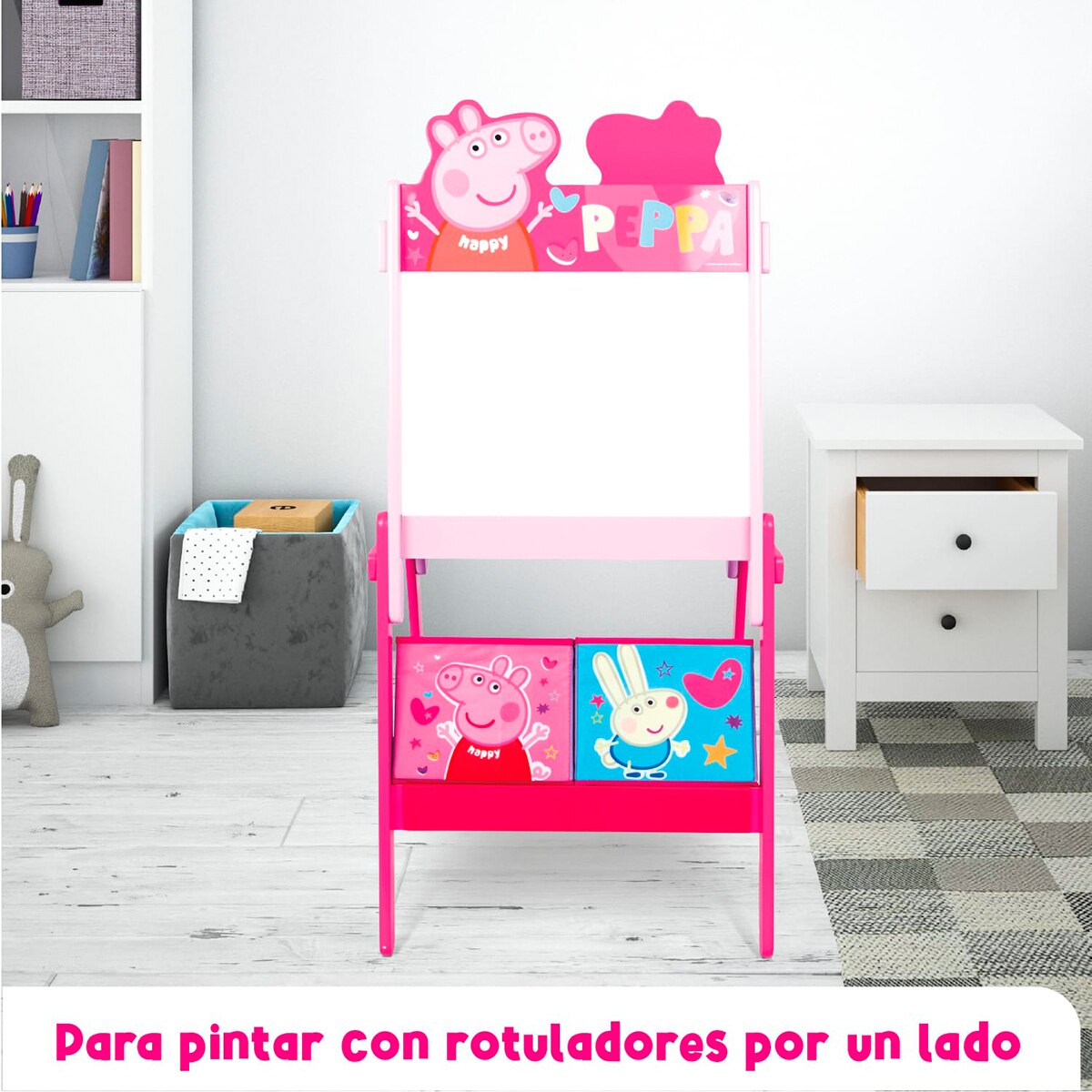 Pizarra doble almacenaje peppapig Rosa-11