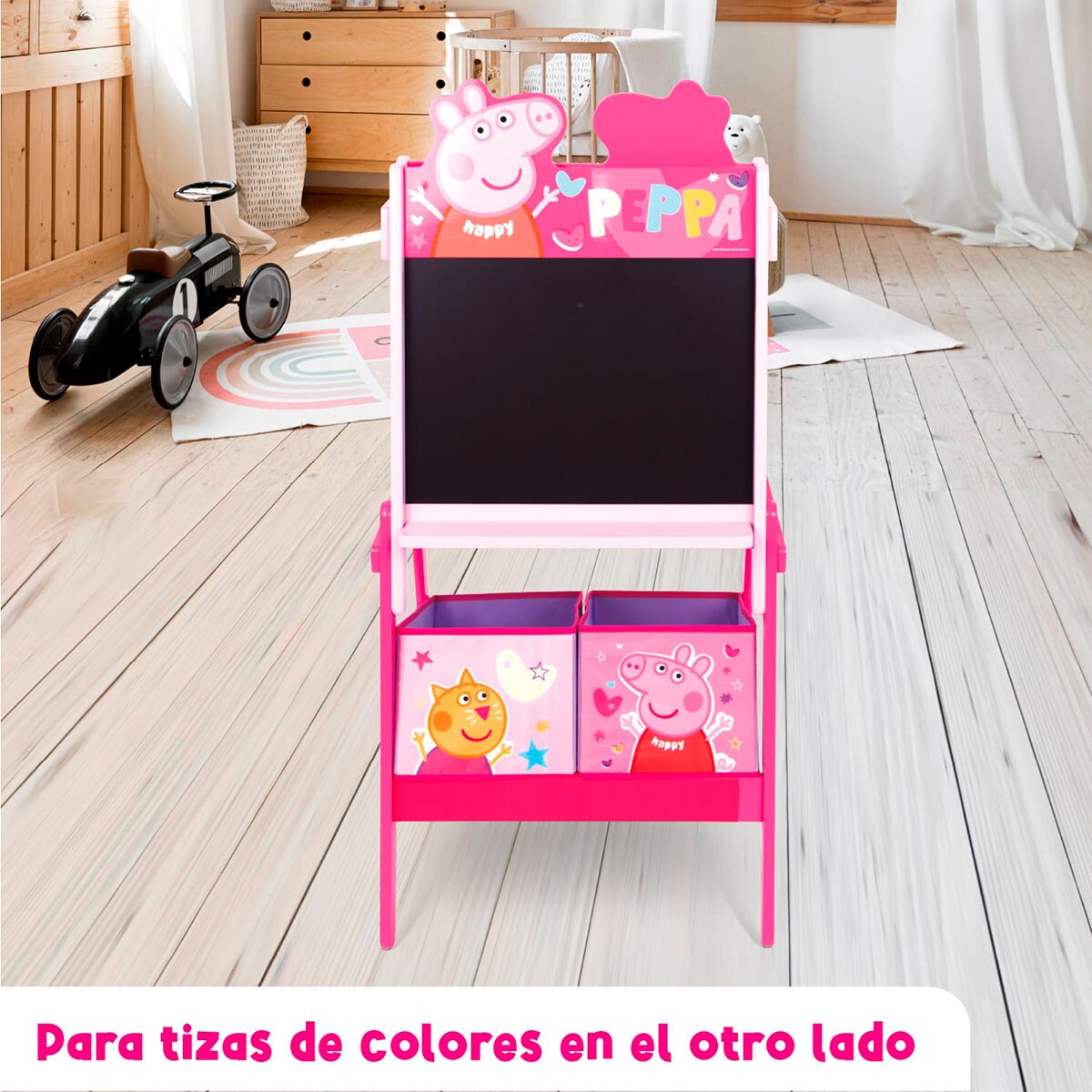 Pizarra doble almacenaje peppapig Rosa-12