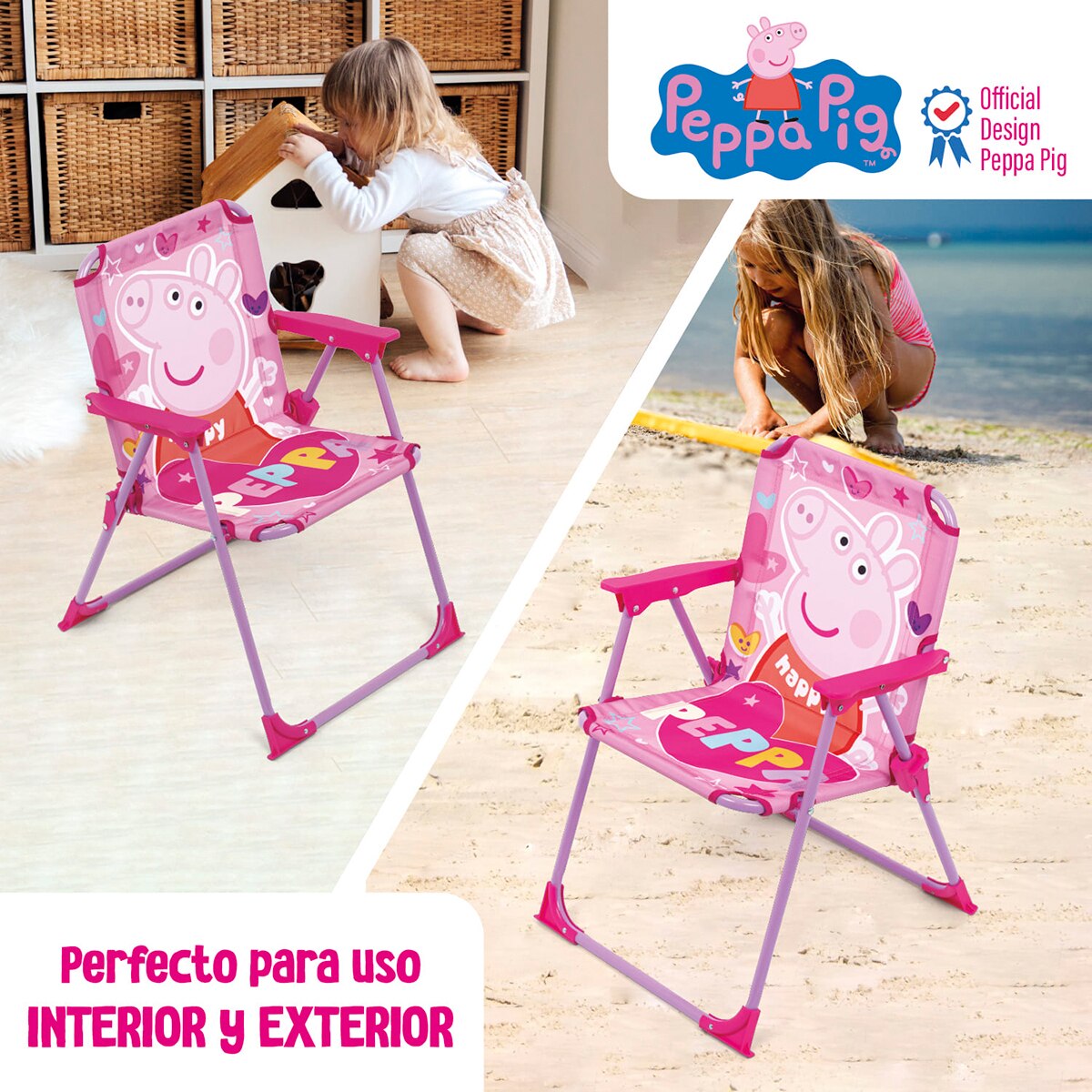Silla plegable peppa pig Rosa-7