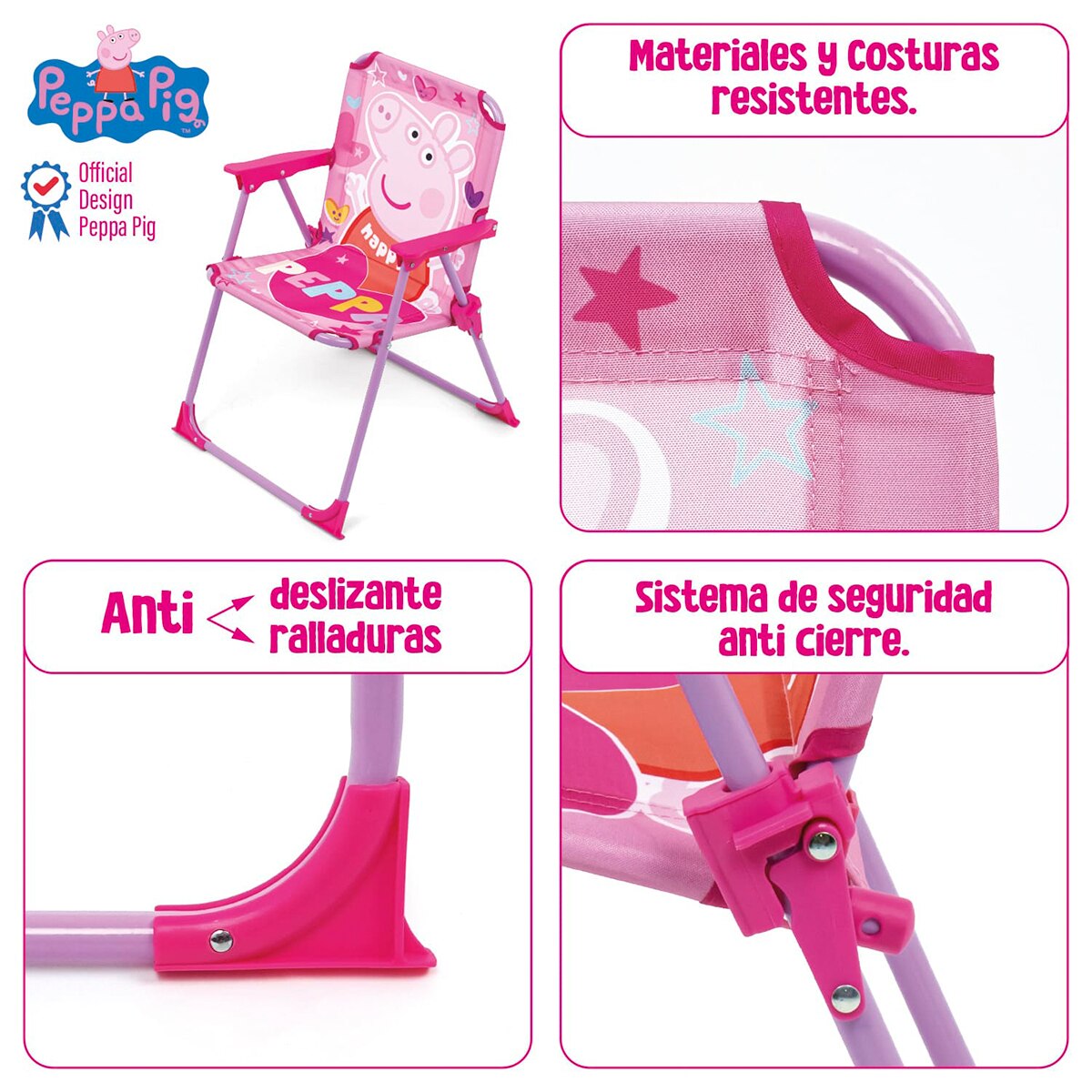 Silla plegable peppa pig Rosa-9