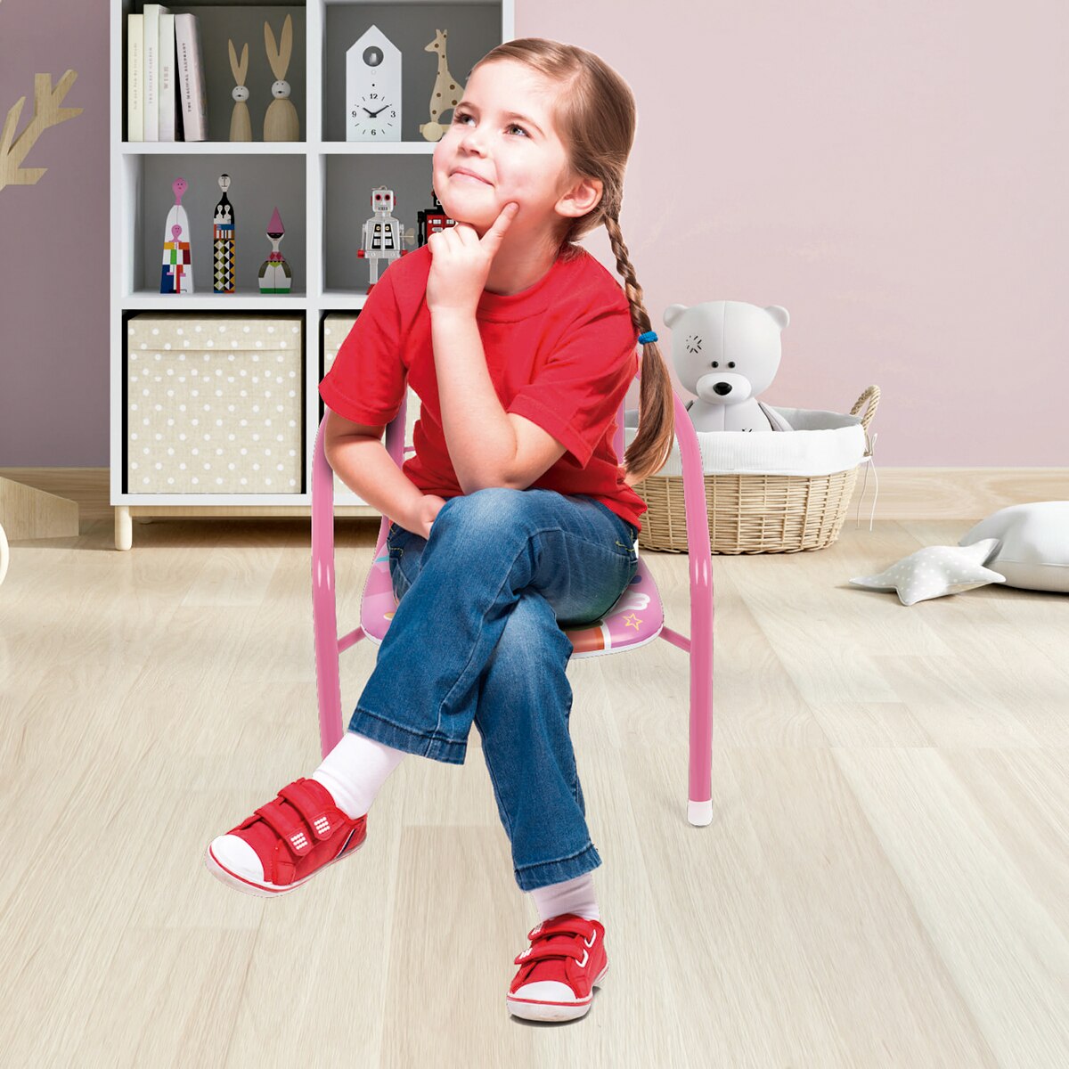 Silla metal peppa pig Rosa-9