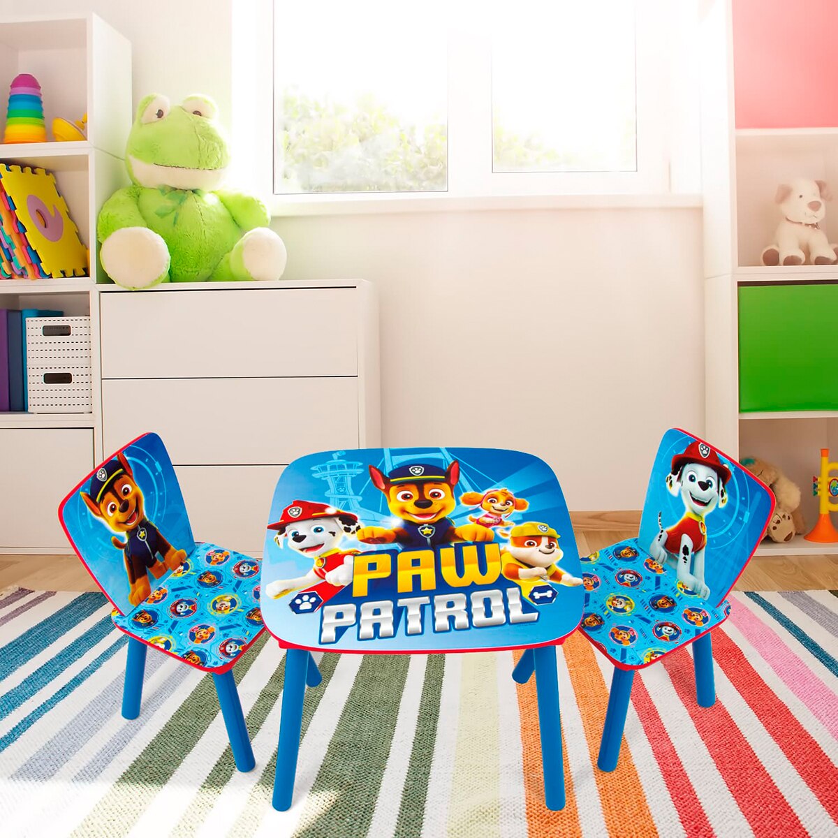 Set mesa + 2 sillas madera paw patrol Multicolor-9