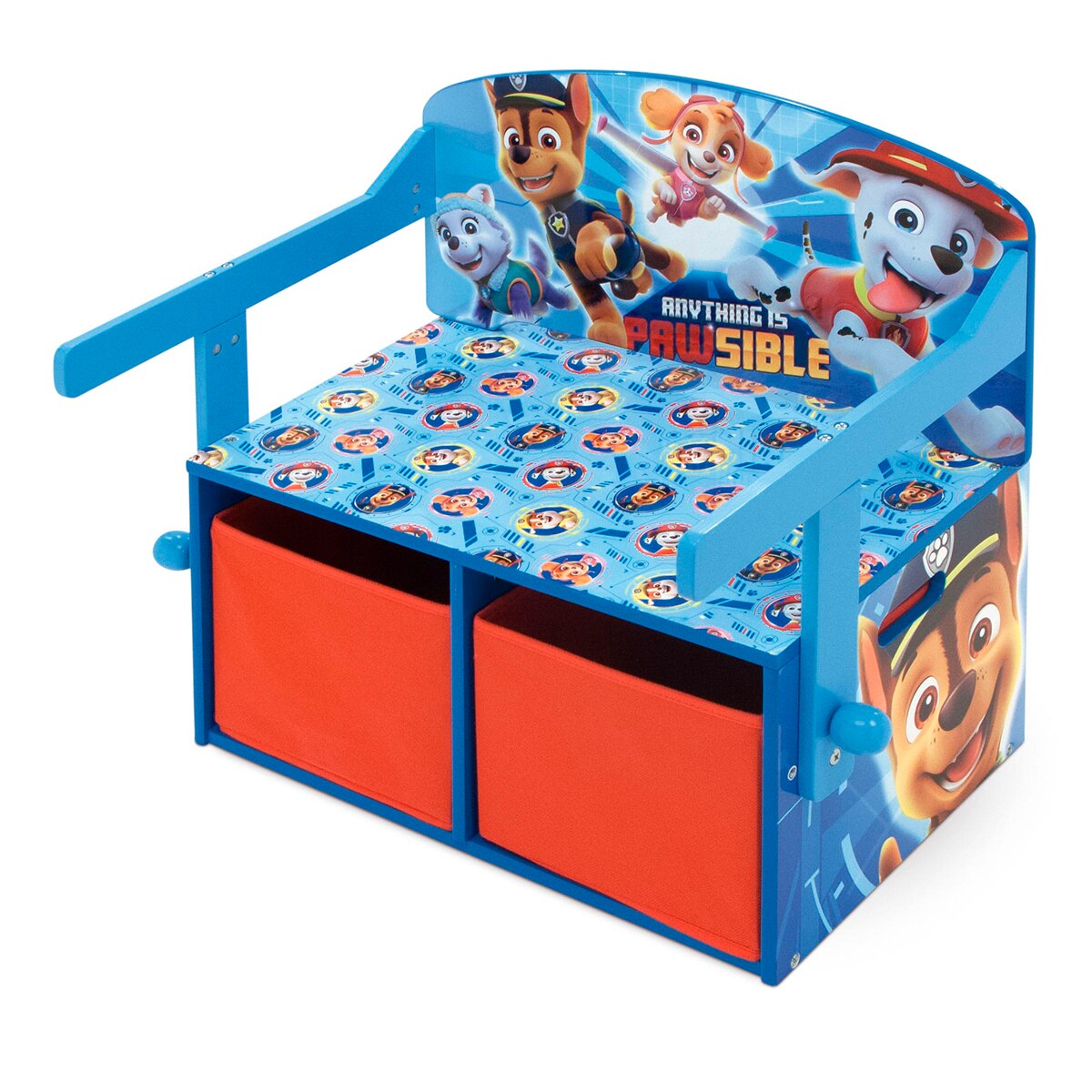 Pupitre-banco-toybox 3en1 madera paw patrol Multicolor-4