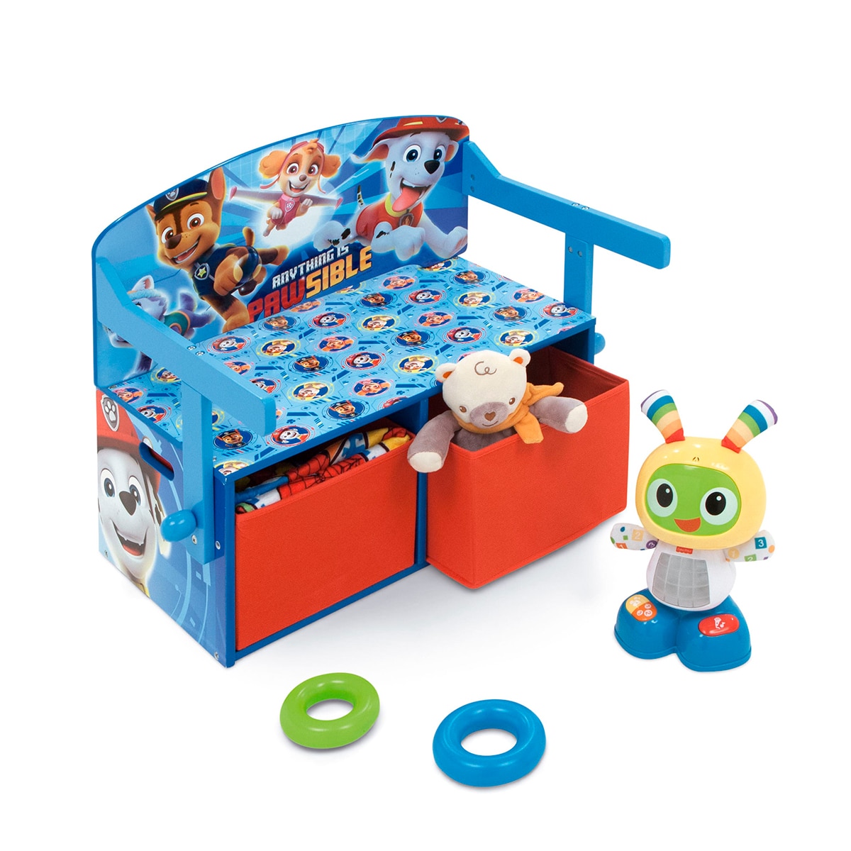 Pupitre-banco-toybox 3en1 madera paw patrol Multicolor-5