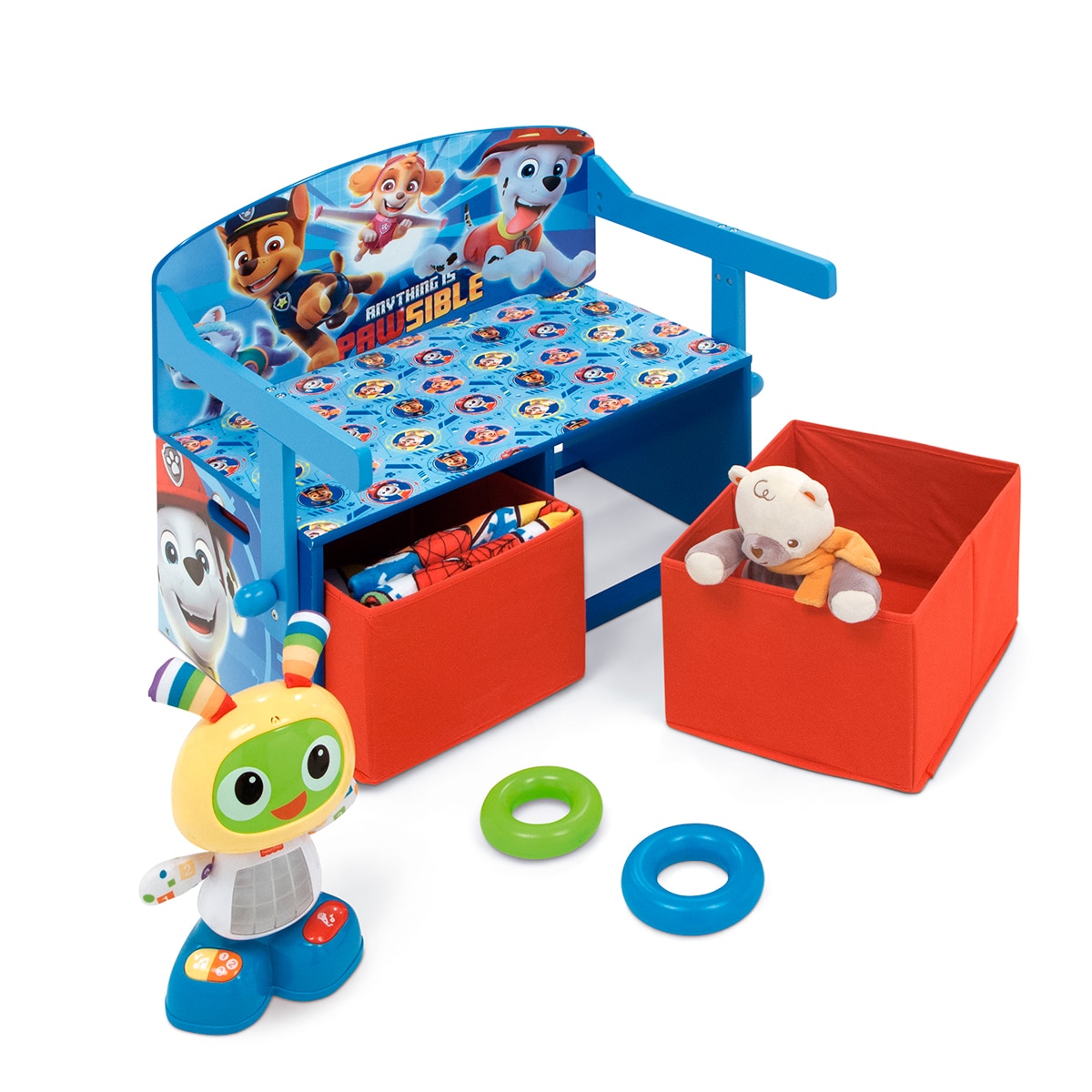 Pupitre-banco-toybox 3en1 madera paw patrol Multicolor-6