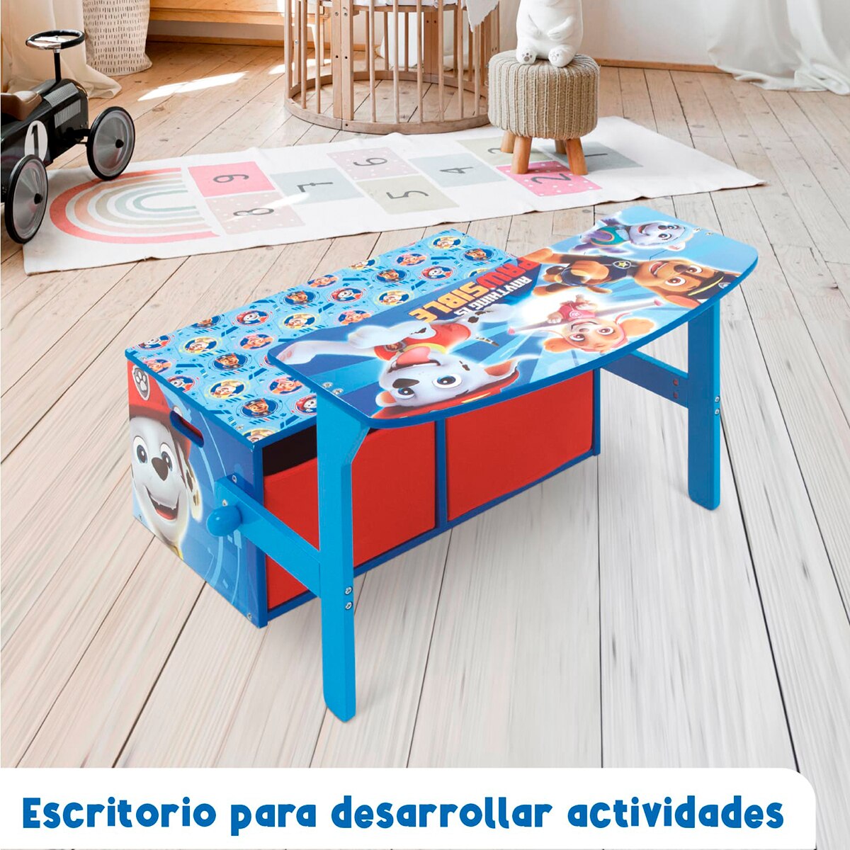 Pupitre-banco-toybox 3en1 madera paw patrol Multicolor-11