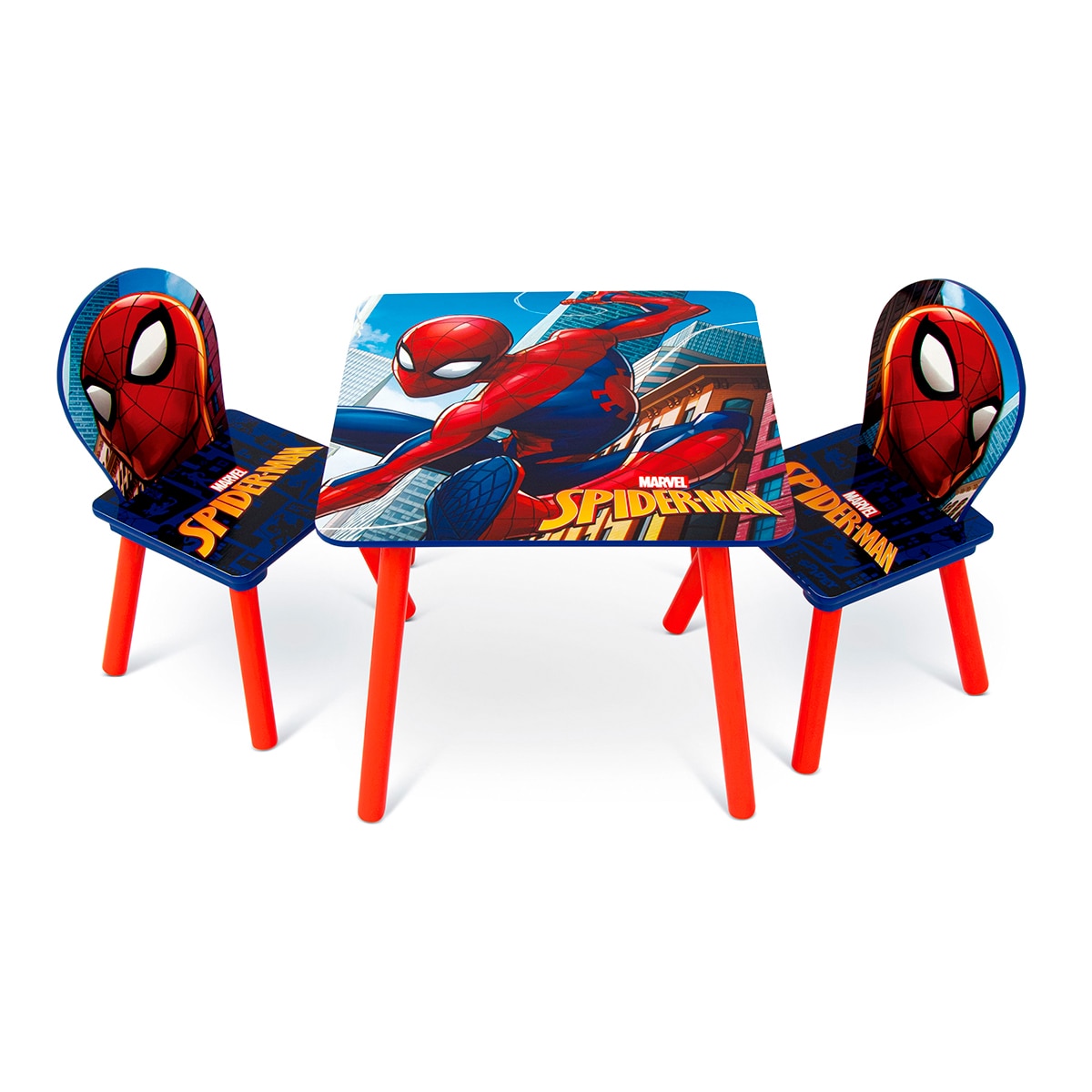 Imagen 0 de Set mesa + 2 sillas madera spider-man