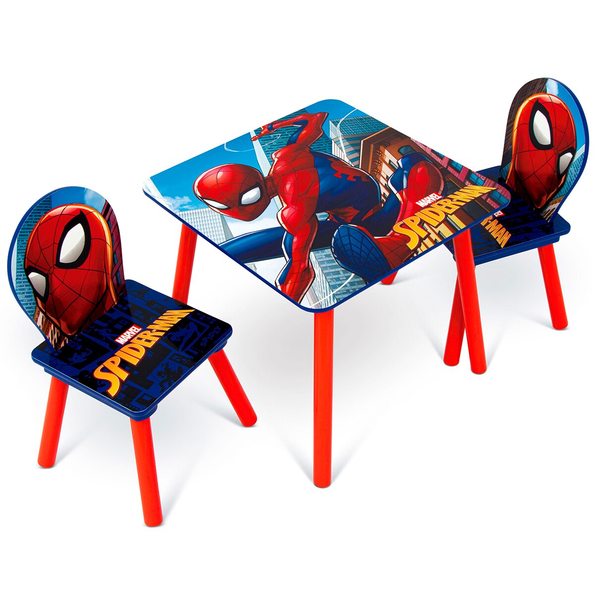Set mesa + 2 sillas madera spider-man Multicolor-3