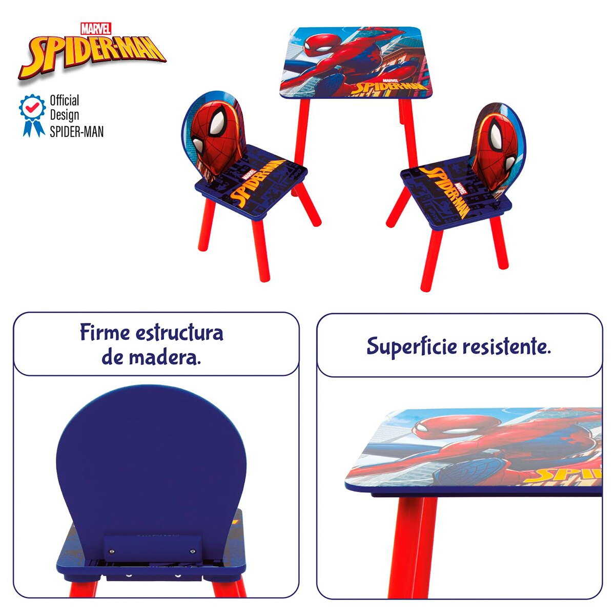 Set mesa + 2 sillas madera spider-man Multicolor-14