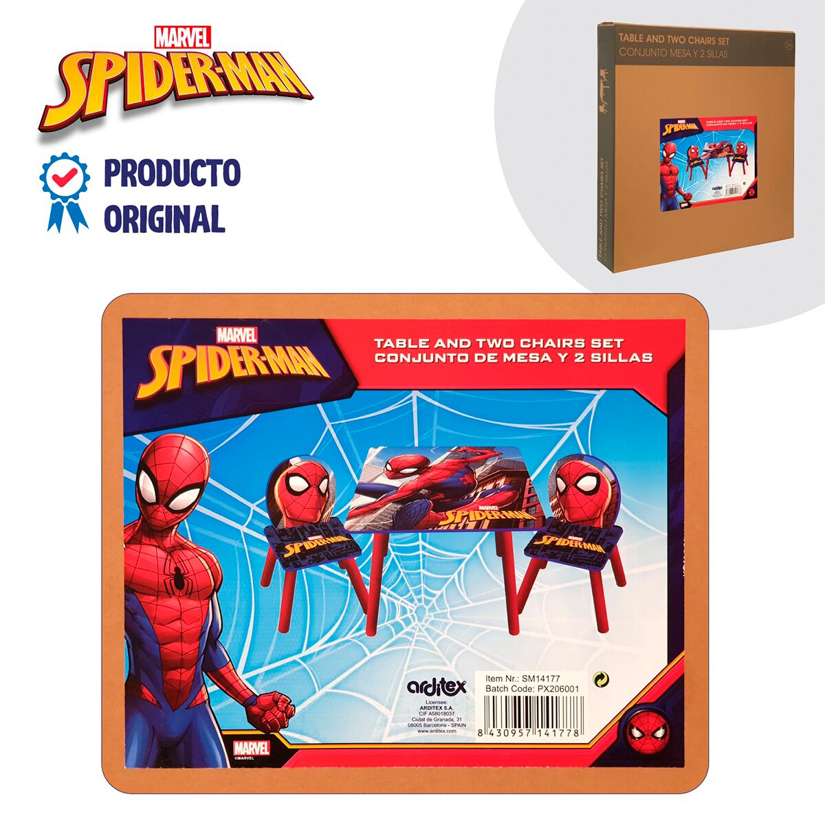 Set mesa + 2 sillas madera spider-man Multicolor-15