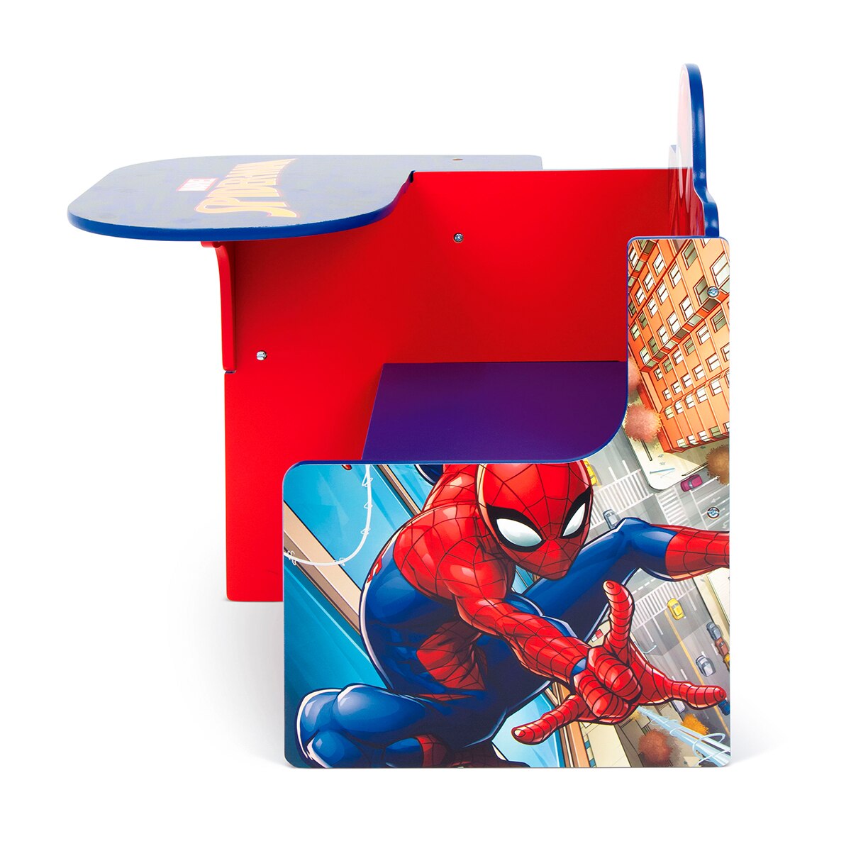 Silla pupitre c/contenedor madera spider-man Multicolor-6