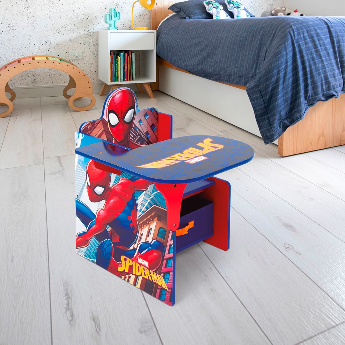 Silla pupitre c/contenedor madera spider-man Multicolor-9