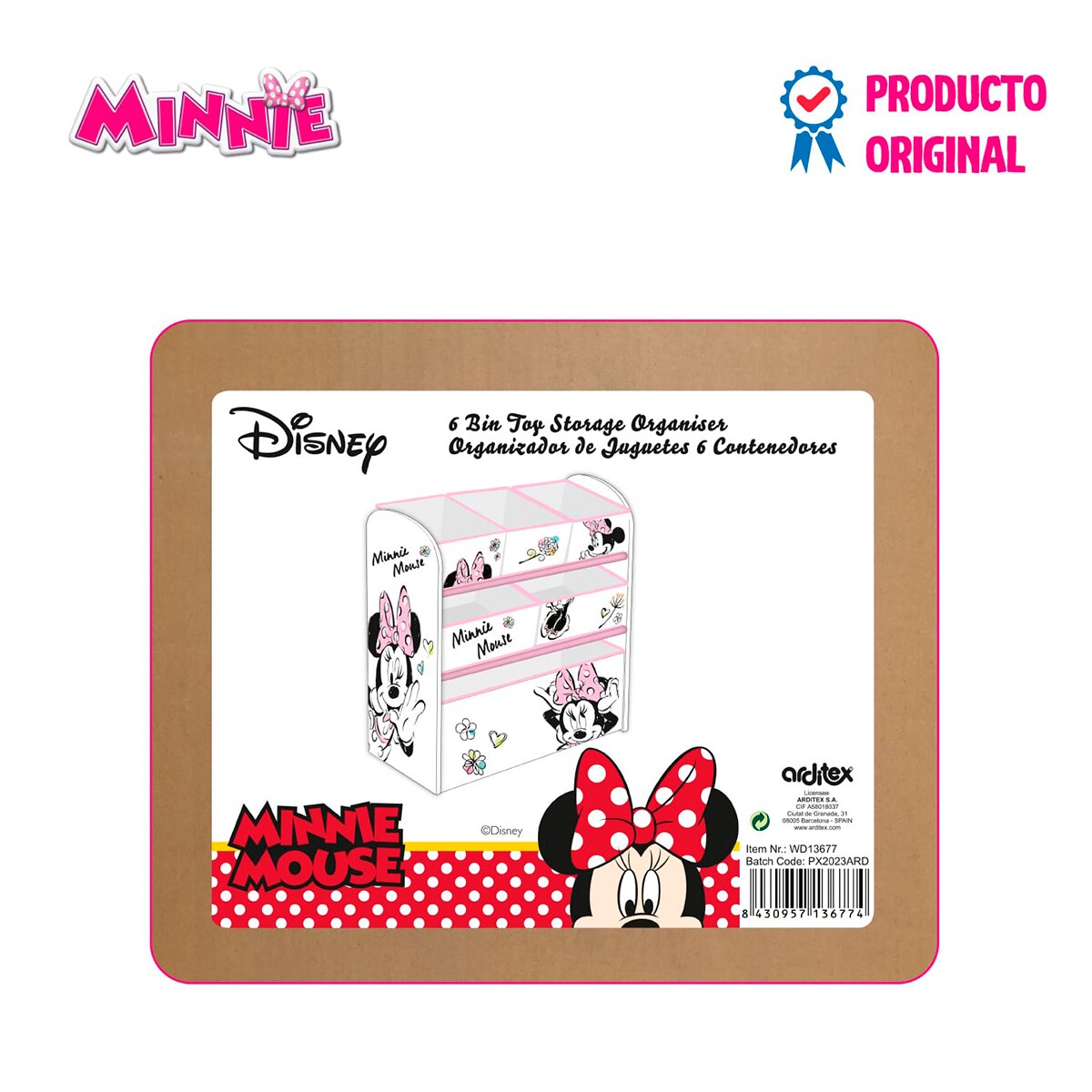 Organizador madera 6cubetas minnie classic Blanco-8