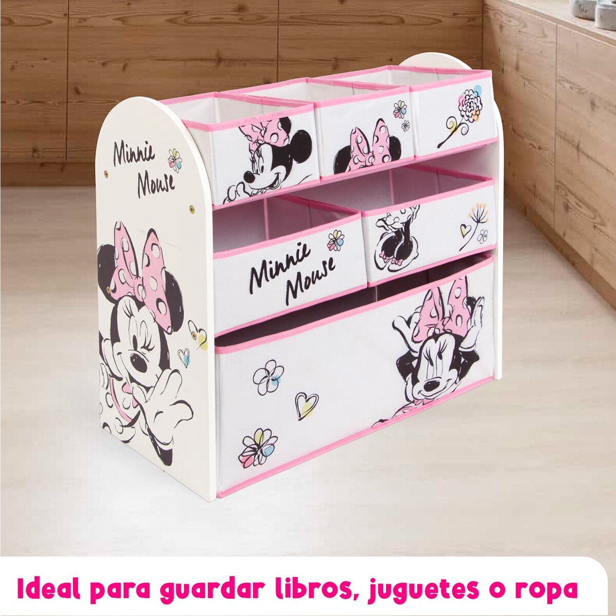 Organizador madera 6cubetas minnie classic Blanco-9