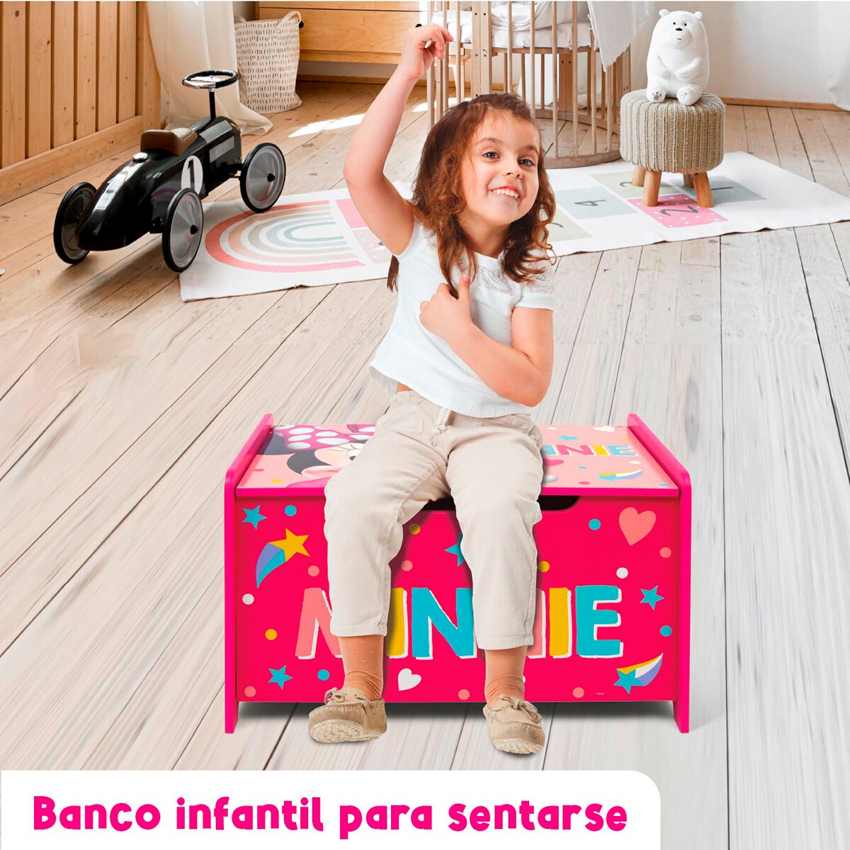 Juguetero madera minnie Rosa-8