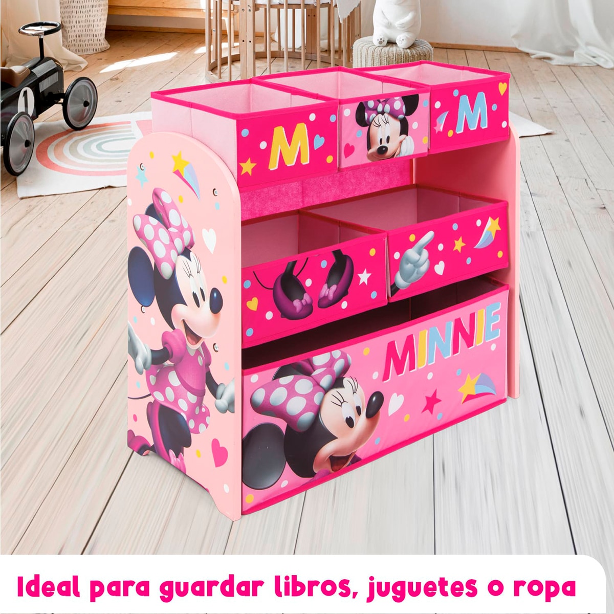 Organizador madera 6 cubetas minnie Rosa-8