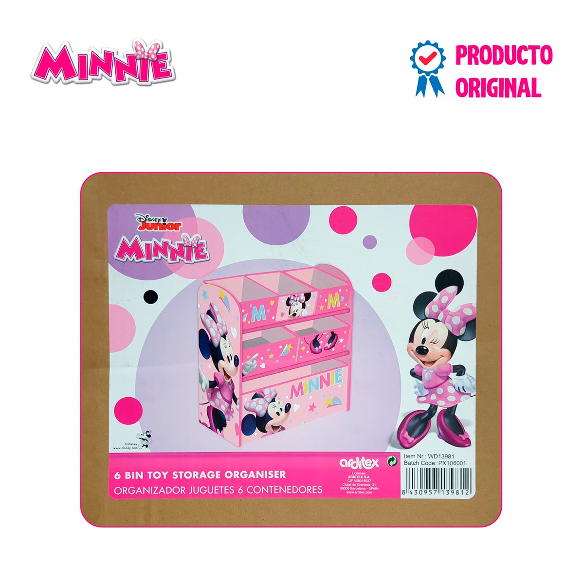 Organizador madera 6 cubetas minnie Rosa-10