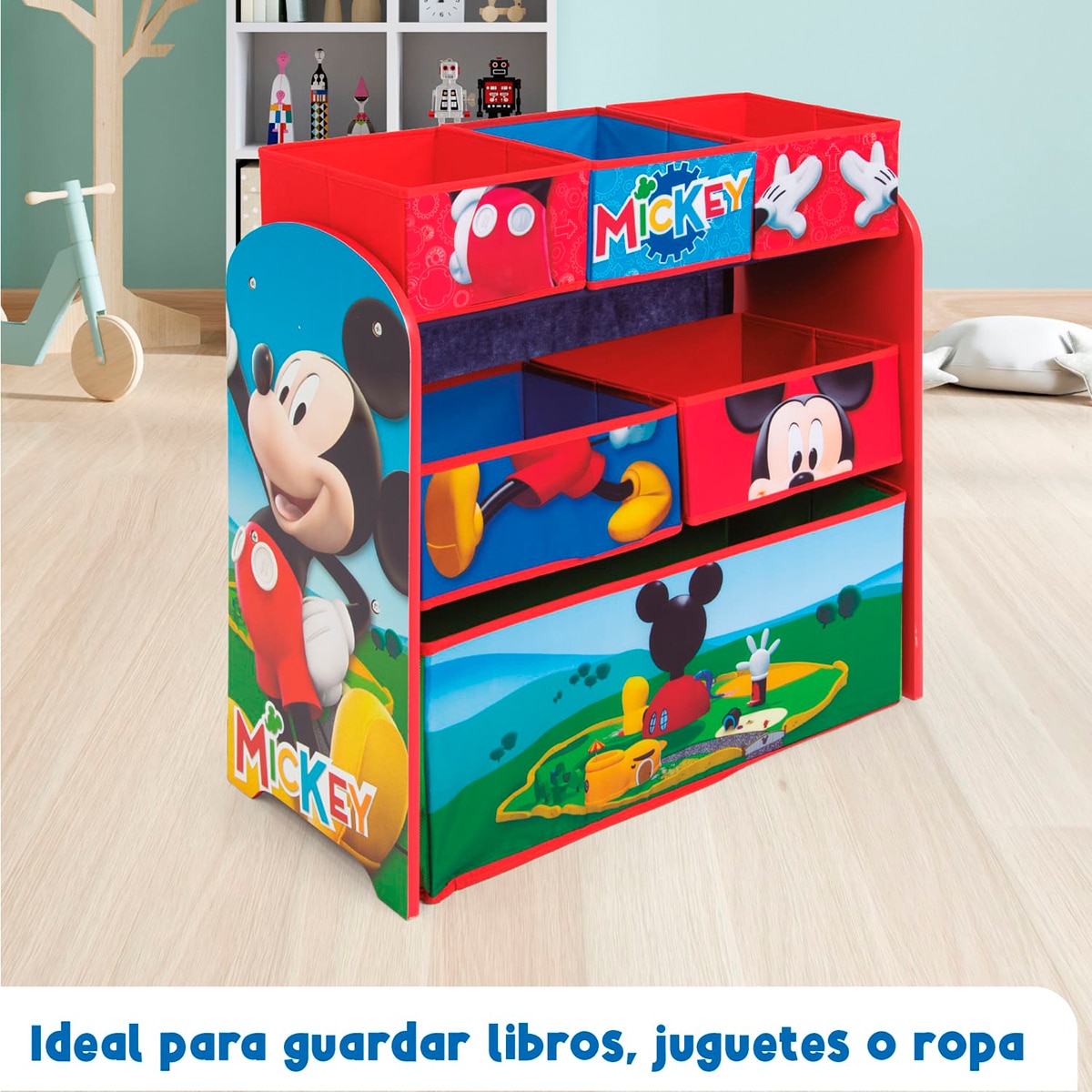 Organizador madera 6 cubetas mickey Multicolor-8
