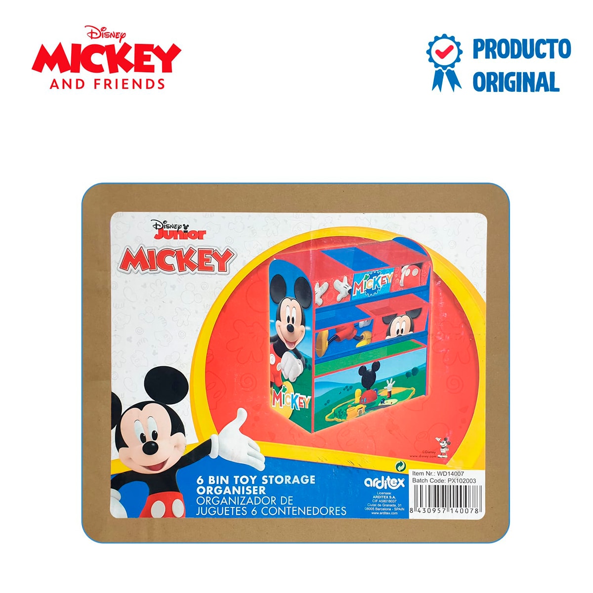 Organizador madera 6 cubetas mickey Multicolor-10