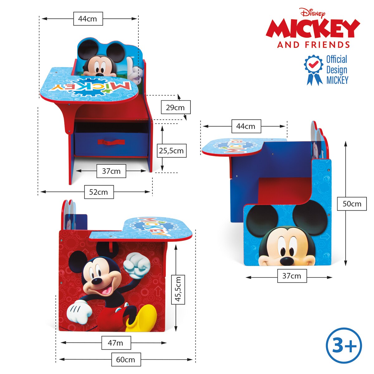 Silla pupitre c/contenedor madera mickey Multicolor-8