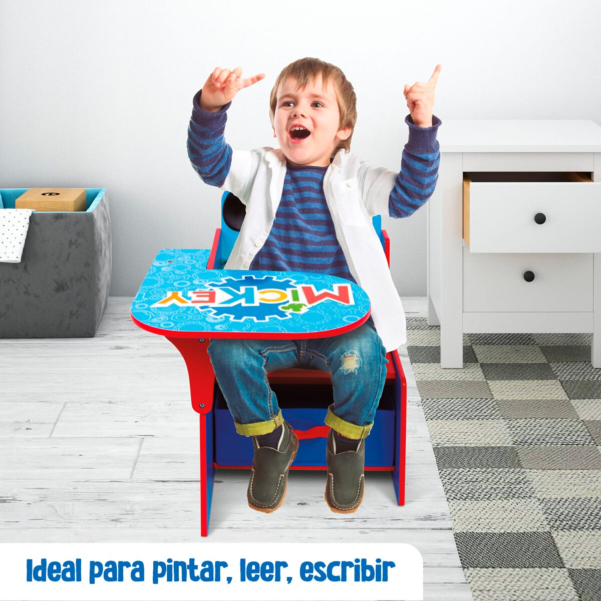 Silla pupitre c/contenedor madera mickey Multicolor-10