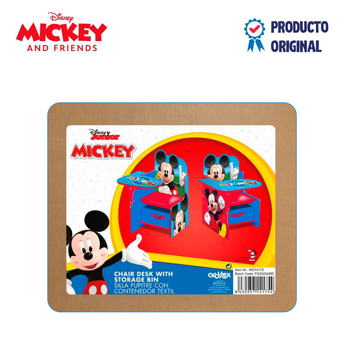 Silla pupitre c/contenedor madera mickey Multicolor-12