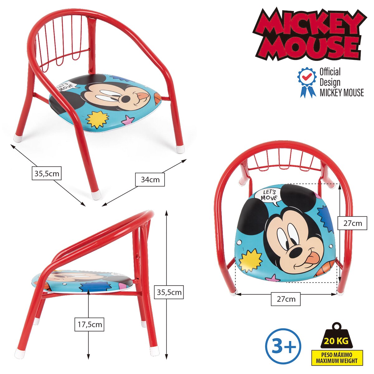 Silla metal mickey mouse Multicolor-6
