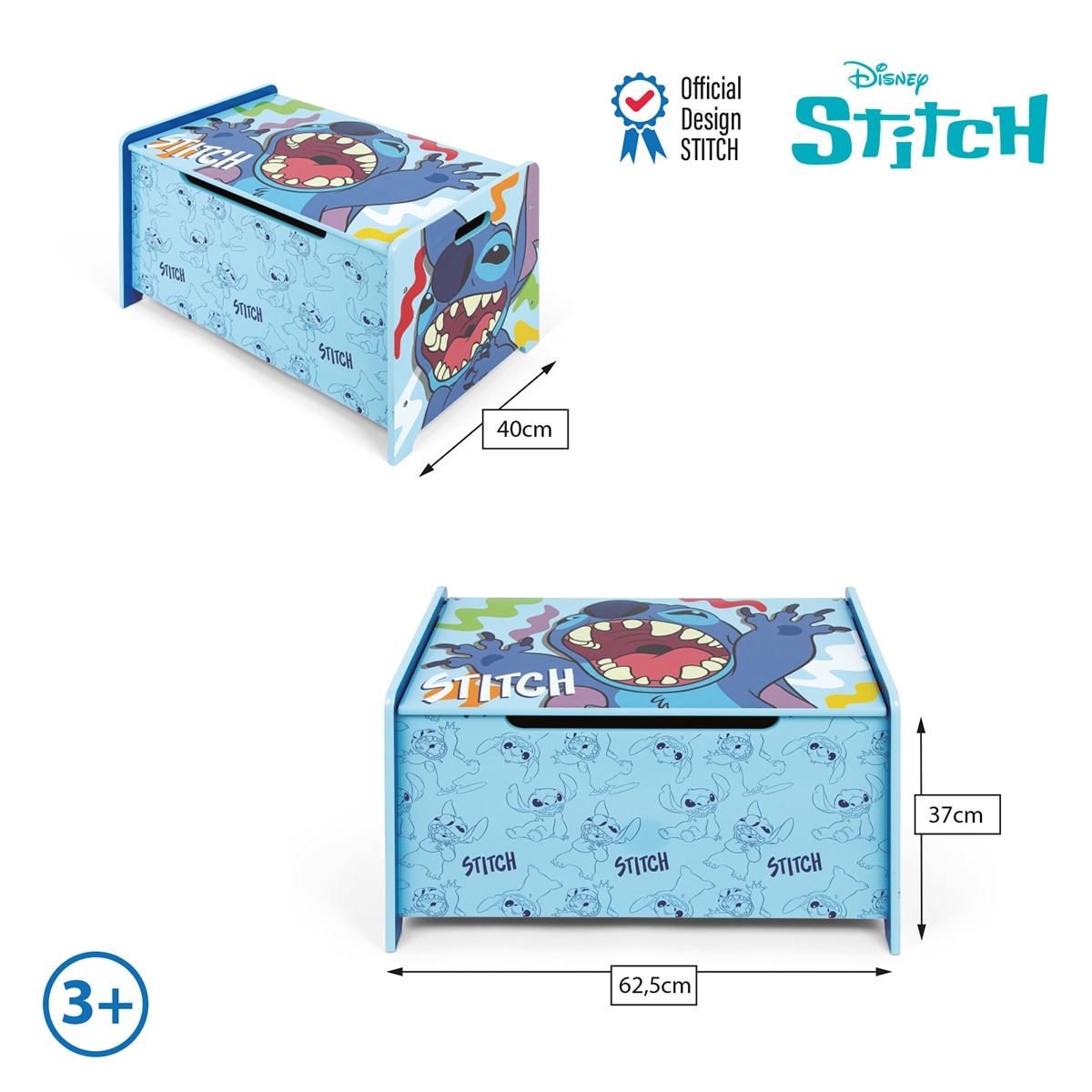 Juguetero madera stitch Azul-6