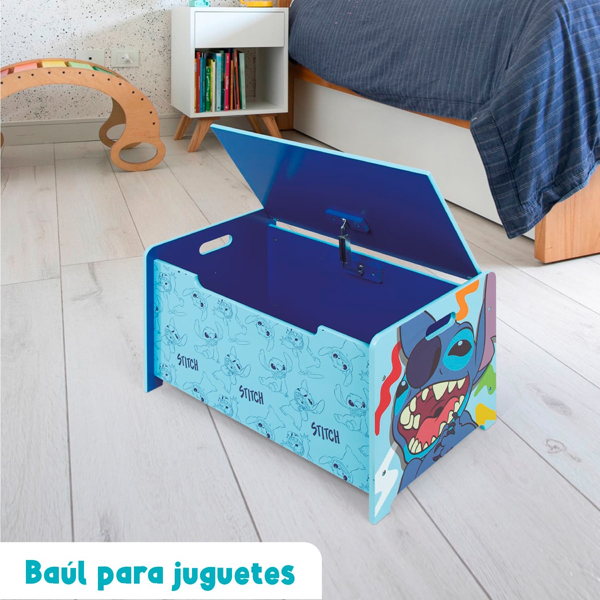 Juguetero madera stitch Azul-8