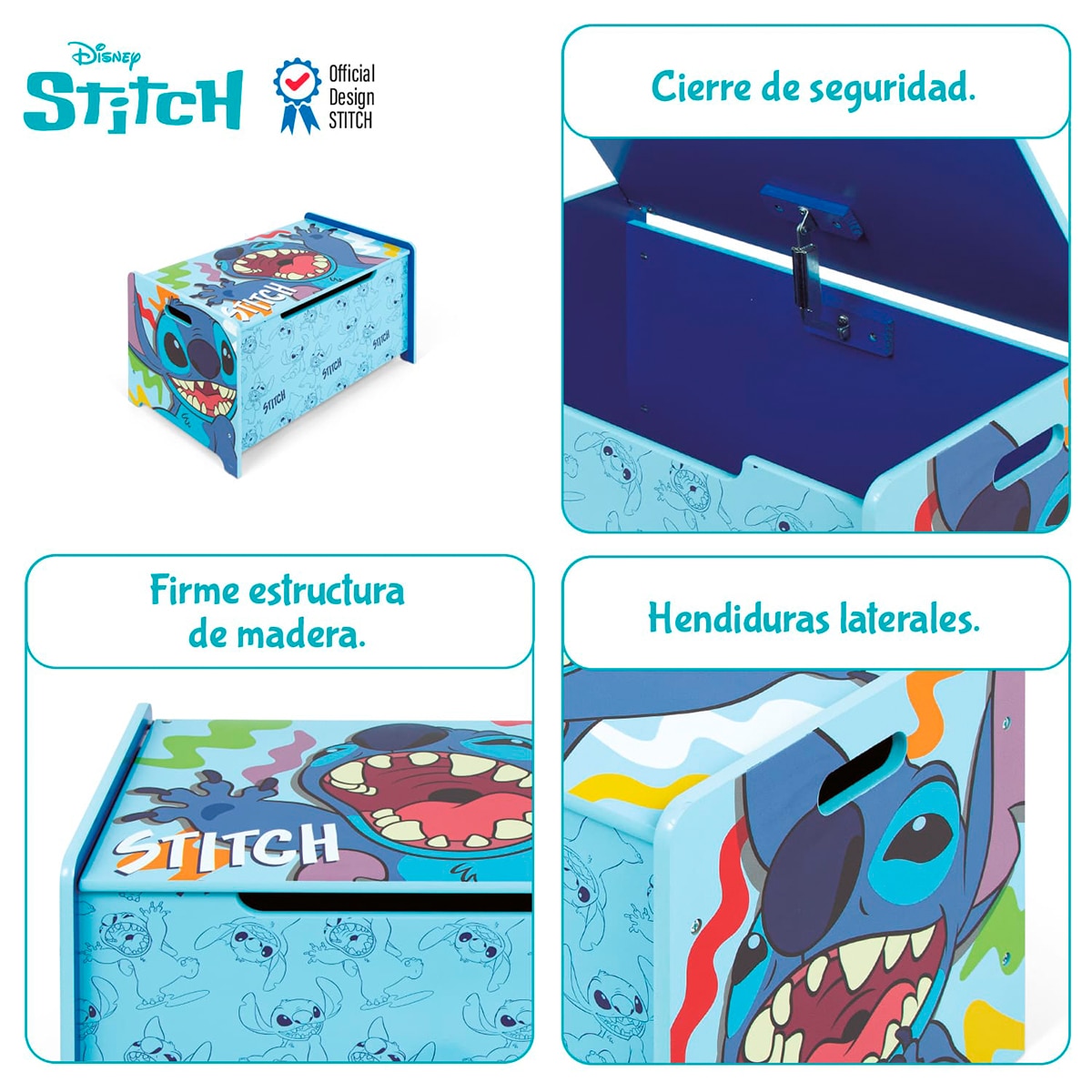 Juguetero madera stitch Azul-9