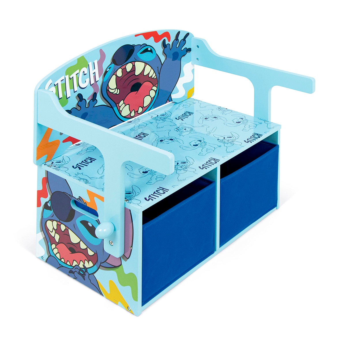 Pupitre-banco-toybox 3en1 madera stitch Azul-2