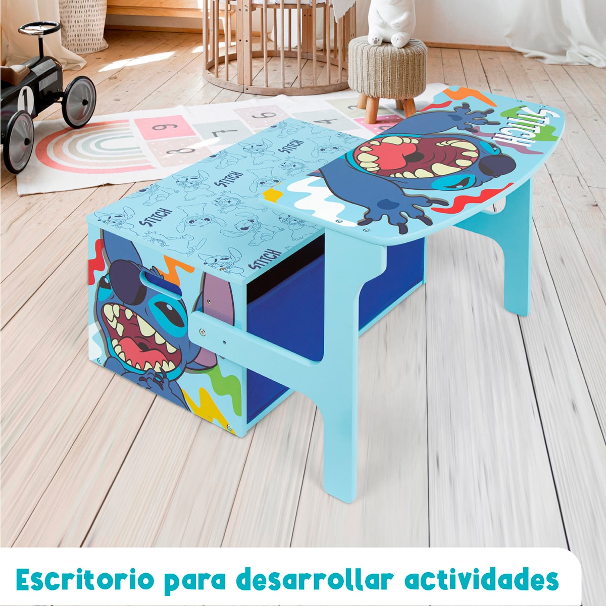 Pupitre-banco-toybox 3en1 madera stitch Azul-8