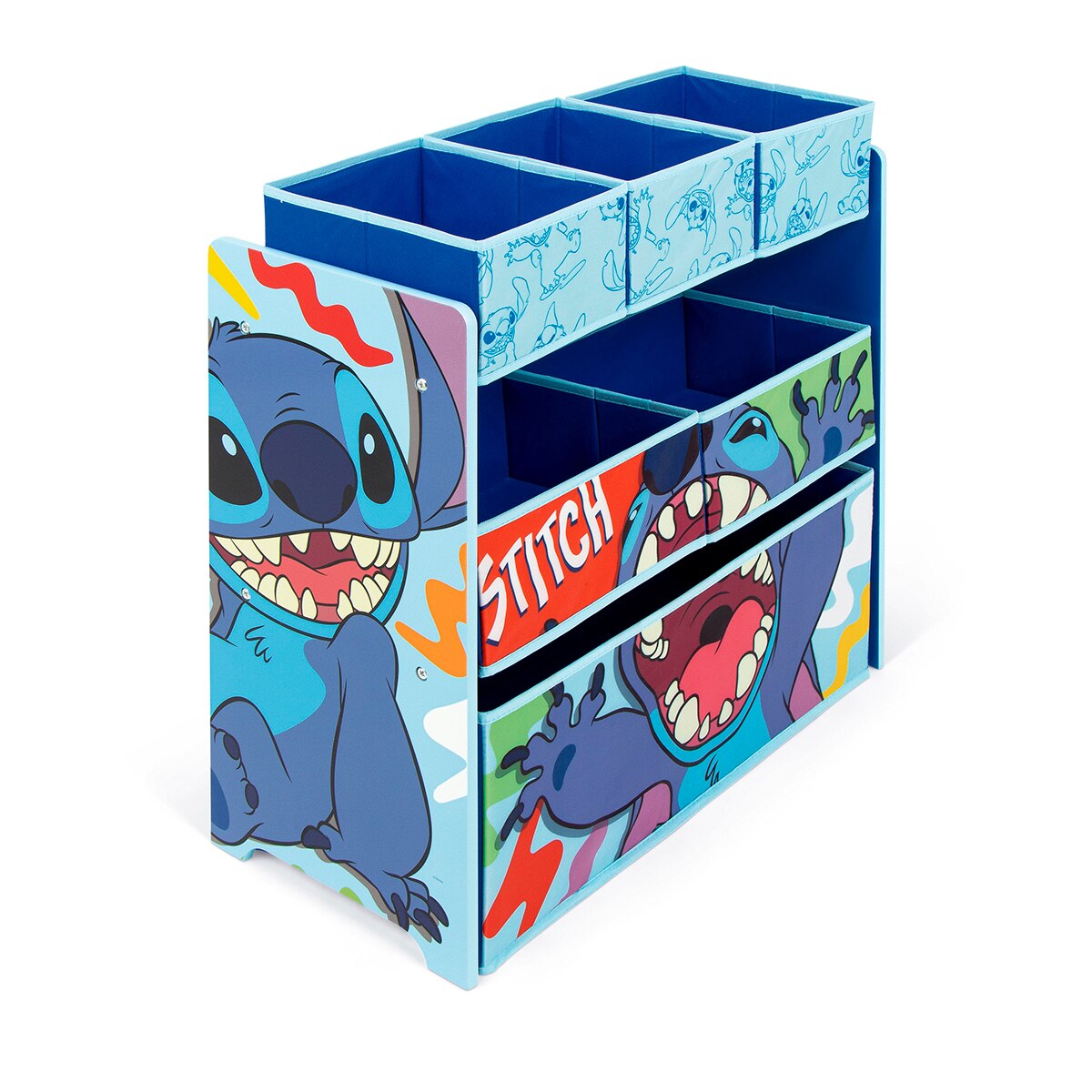 Organizador madera 6 cubetas stitch Azul-2
