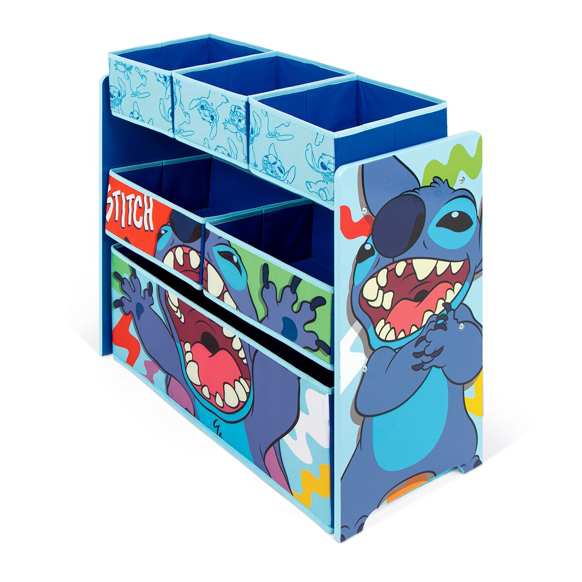 Organizador madera 6 cubetas stitch Azul-3