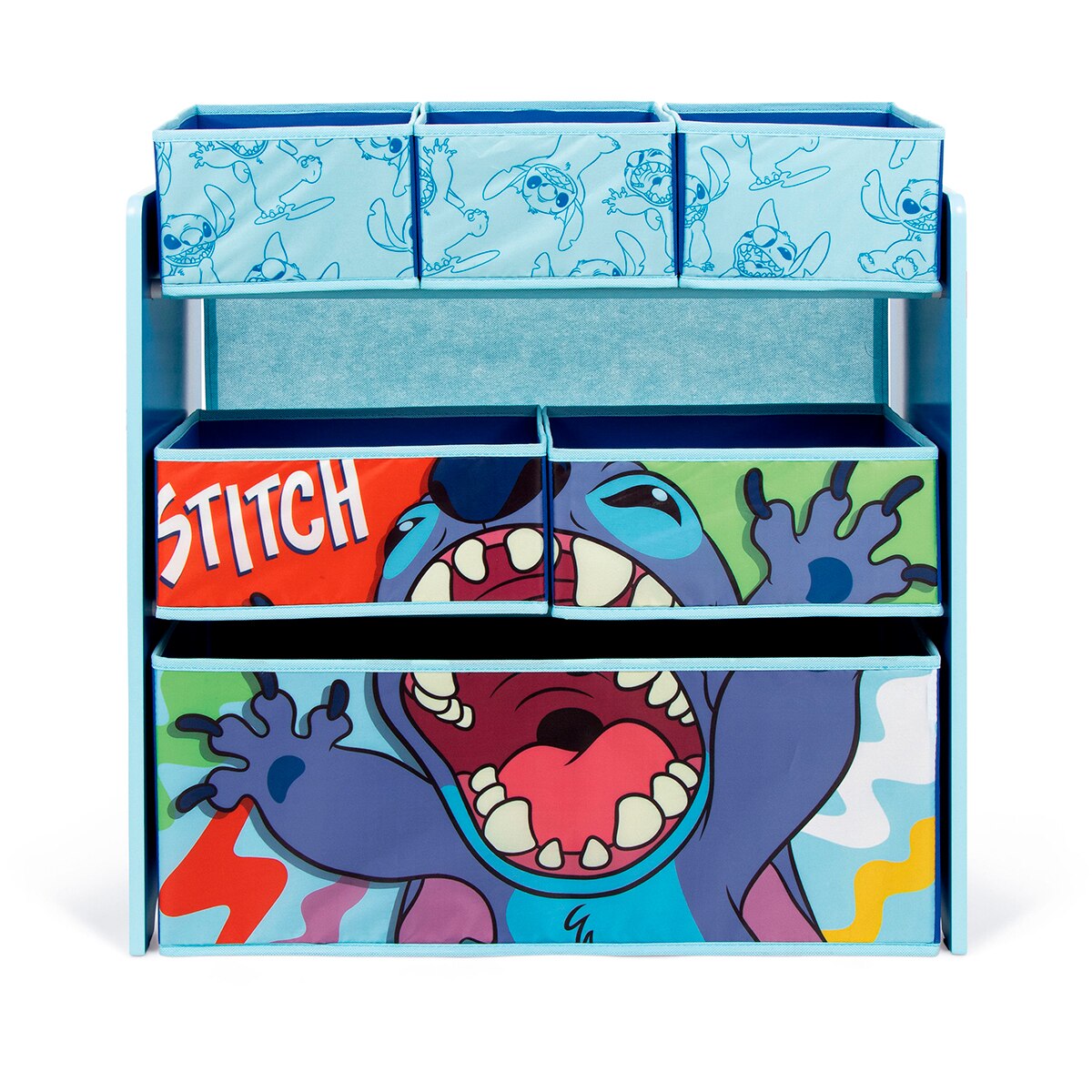 Organizador madera 6 cubetas stitch Azul-6
