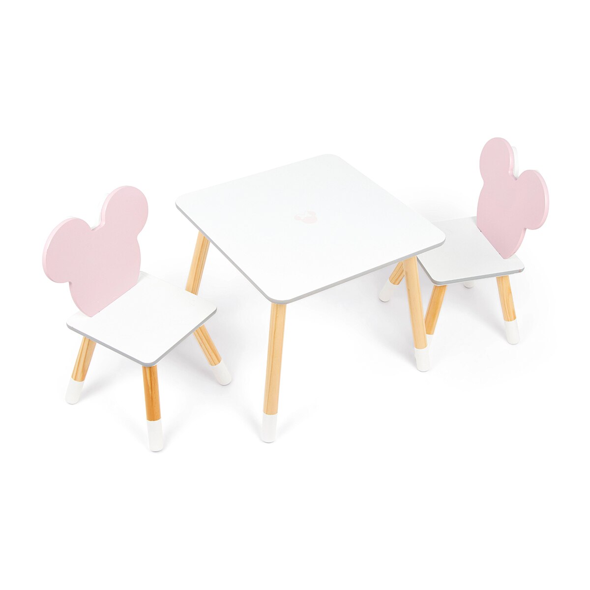 Set mesa + 2 sillas madera minnie iconic Blanco-3
